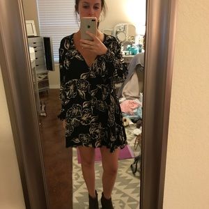 Black floral free people tunic